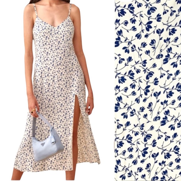 Reformation Dresses & Skirts - REFORMATION Crimini Floral Midi Dress in Mykonos Print 0 NWT